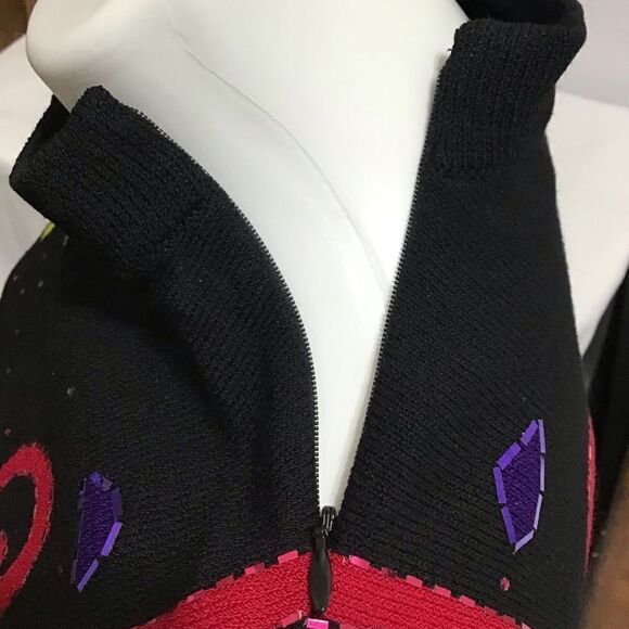 St John Black Turtle Neck Sweater Sleeveless Size Small - Picture 7 of 12